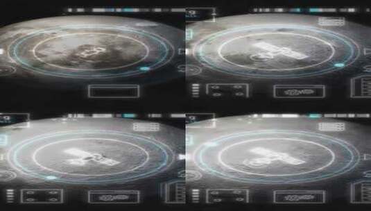 月球轨道上的卫星动画信息图表高清在线视频素材下载