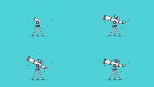 4k望远镜天文学概念动画视频高清在线视频素材下载
