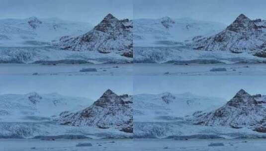冰岛北极圈瓦特冰川国家公园蓝冰冰川航拍高清在线视频素材下载