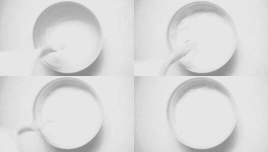 白杯子里的白牛奶高清在线视频素材下载