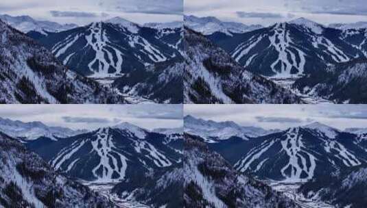 滑雪道遥远的i70铜山莱德维尔科罗拉多冬高清在线视频素材下载