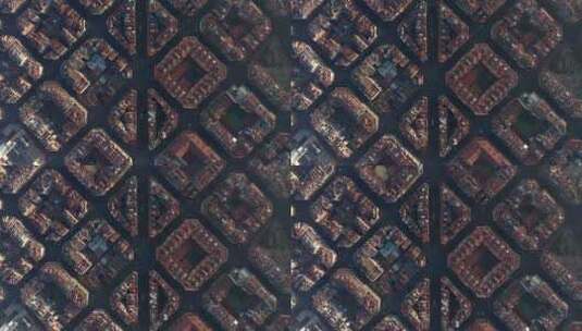 AERIAL：巴塞罗那高空无人机拍摄的典高清在线视频素材下载