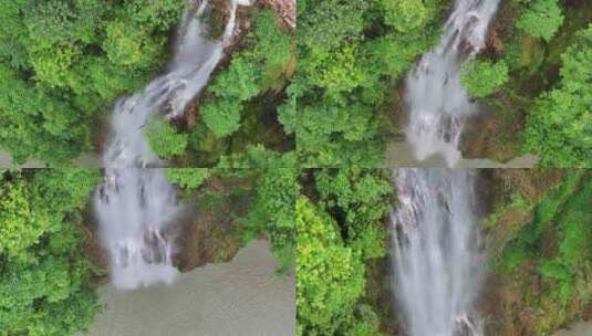 马玲河峡谷瀑布群航拍高清在线视频素材下载