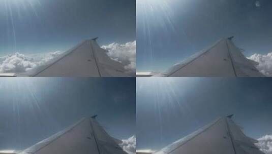 飞机，窗景，机翼，天空高清在线视频素材下载