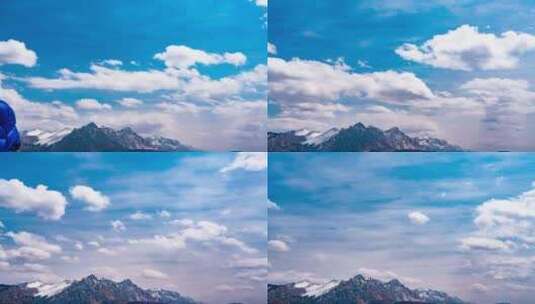 蓝天与雪山高清在线视频素材下载