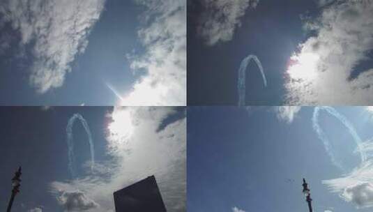飞机在天空中飞行表演高清在线视频素材下载