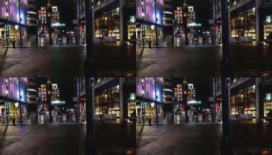 夜晚城市商业街的交通高清在线视频素材下载