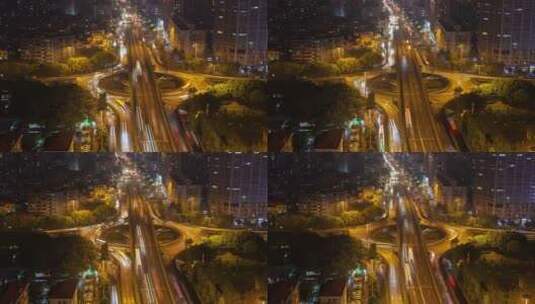 夜晚广州环岛高速公路交通高清在线视频素材下载