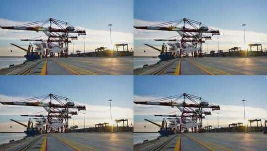 港口货物贸易延时高清在线视频素材下载
