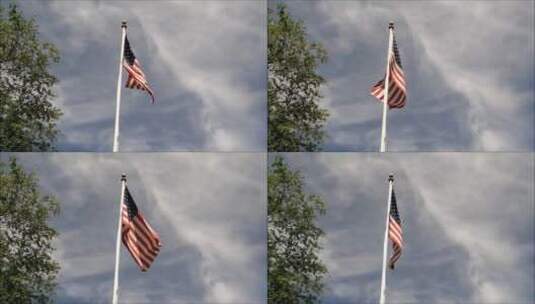 美国国旗的旗杆高清在线视频素材下载