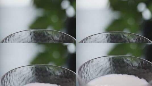 玻璃杯装一杯牛奶高清在线视频素材下载