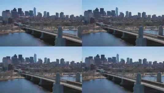 车辆经过波士顿大桥高清在线视频素材下载