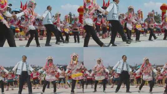 民族歌舞视频中国西南火把节彝族活动舞蹈高清在线视频素材下载