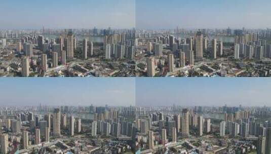 武汉城市风光地标建筑航拍高清在线视频素材下载