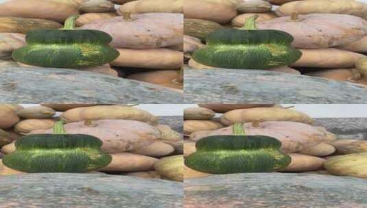 南瓜农家蔬菜4K实拍视频高清在线视频素材下载