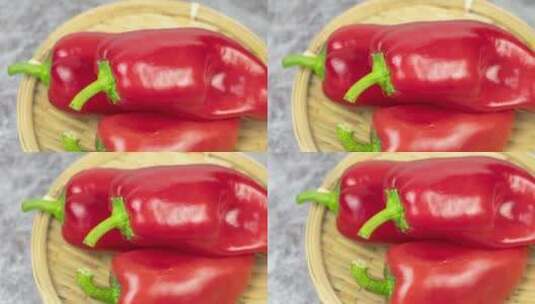 红辣椒灯笼辣椒蔬菜食材调味品4k高清在线视频素材下载