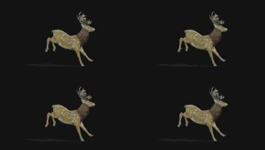 鹿 跑 跑步 奔跑 三维高清在线视频素材下载