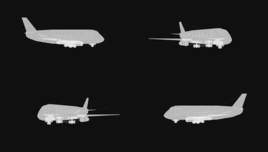 三维飞机客机模型带通道高清在线视频素材下载