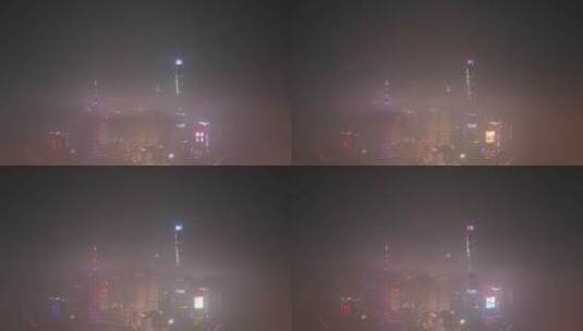 上海中心大厦夜景延时航拍高清在线视频素材下载