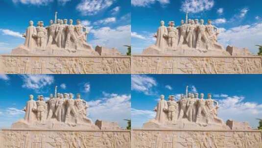 嘉兴南湖景区英雄园雕塑高清在线视频素材下载