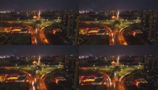 4K航拍邯郸东环立交桥人民路经济发展城市高清在线视频素材下载