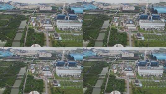 航拍湖南岳阳工业区厂房高清在线视频素材下载