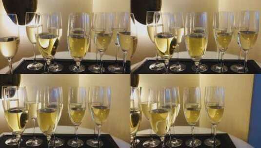 香槟和起泡白葡萄酒高清在线视频素材下载