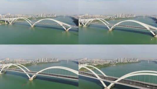 城市航拍柳州广雅大桥高清在线视频素材下载