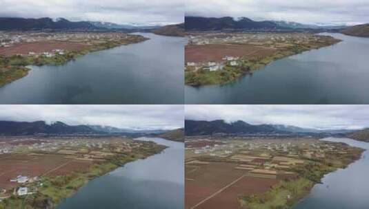 香格里拉，高速路，河流，高原，农场，藏区高清在线视频素材下载