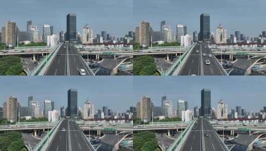城市高架航拍空镜高清在线视频素材下载
