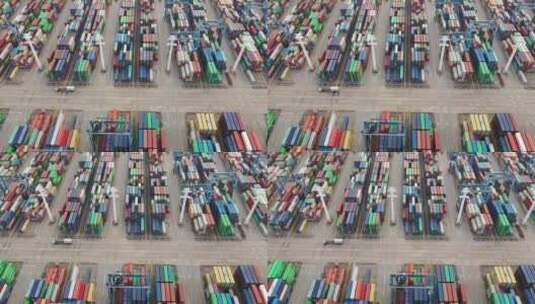 港口集装箱码头拍摄实景视频高清在线视频素材下载