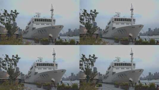 8K实拍上海北外滩轮船巨轮高清在线视频素材下载