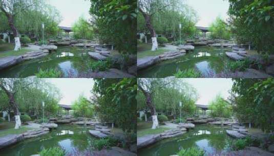 武汉硚口区园博园聊城园风景高清在线视频素材下载