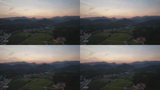 日落时分的村庄山里龙岩武平黄昏山中高清在线视频素材下载