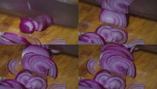 切白洋葱紫洋葱洋葱丝高清在线视频素材下载