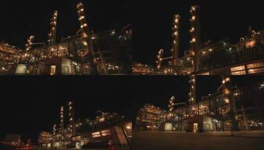 化工厂夜景高清在线视频素材下载