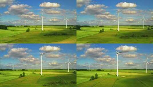 草原上的风力发电高清在线视频素材下载