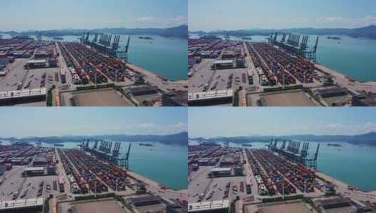 深圳盐田港码头大景前进2高清在线视频素材下载