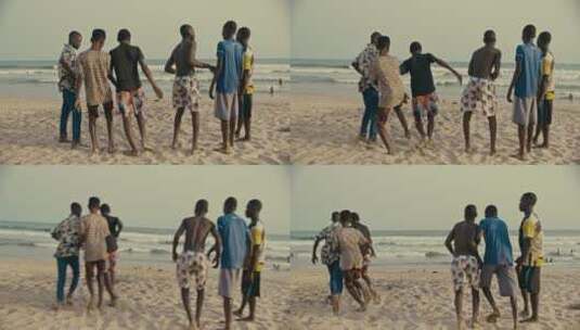 沙滩上的非洲孩子高清在线视频素材下载