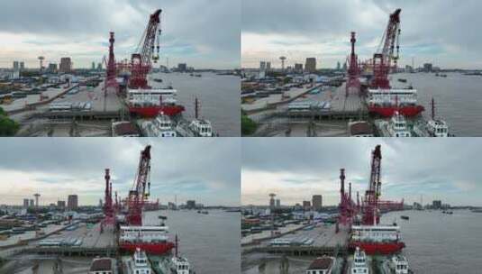 宝山码头港口高清在线视频素材下载