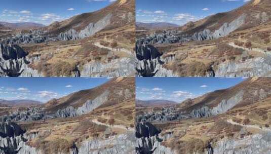 八美糜棱岩高原石林固定高清在线视频素材下载