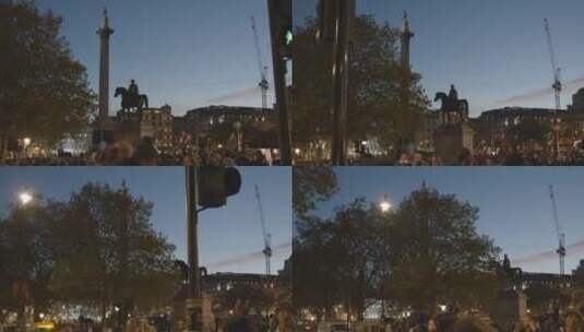 伦敦特拉法加广场的圣诞夜高清在线视频素材下载
