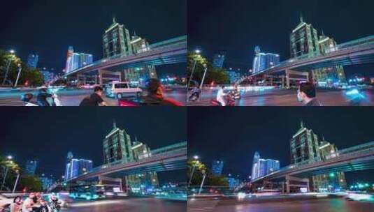 济南顺河高架夜景延时8K高清在线视频素材下载