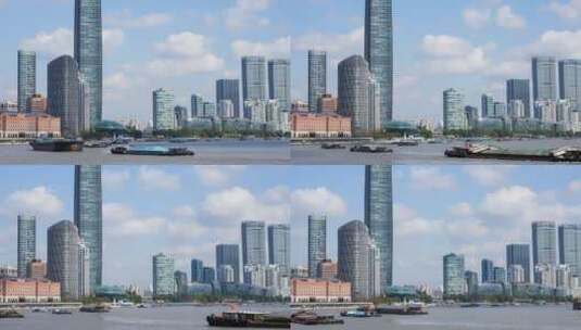 上海东方明珠外滩黄浦江云彩云朵延时高清在线视频素材下载
