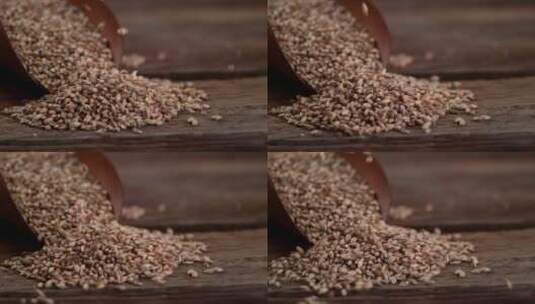 桌子上的麦子麦粒展示高清在线视频素材下载