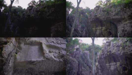 杭州西湖飞来峰青林洞石窟4K视频合集高清在线视频素材下载