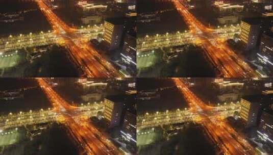 天心区芙蓉南路夜景航拍高清在线视频素材下载