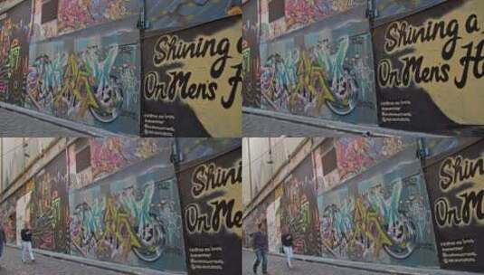 墨尔本涂鸦巷高清在线视频素材下载