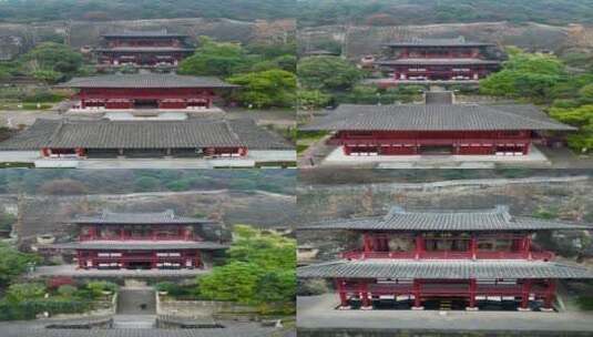 广元皇泽寺景区航拍风景高清在线视频素材下载