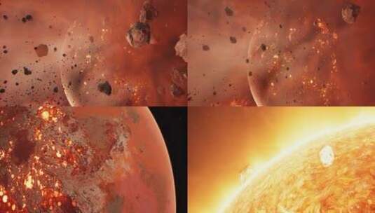 8K太阳火星太阳氦闪星球太阳表面流浪地球高清在线视频素材下载